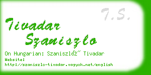 tivadar szaniszlo business card